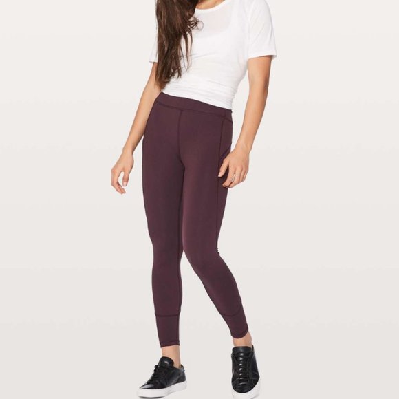 lululemon athletica Pants - LULULEMON In Movement 7/8 Tight *Everlux 25" Black Cherry {PP4}